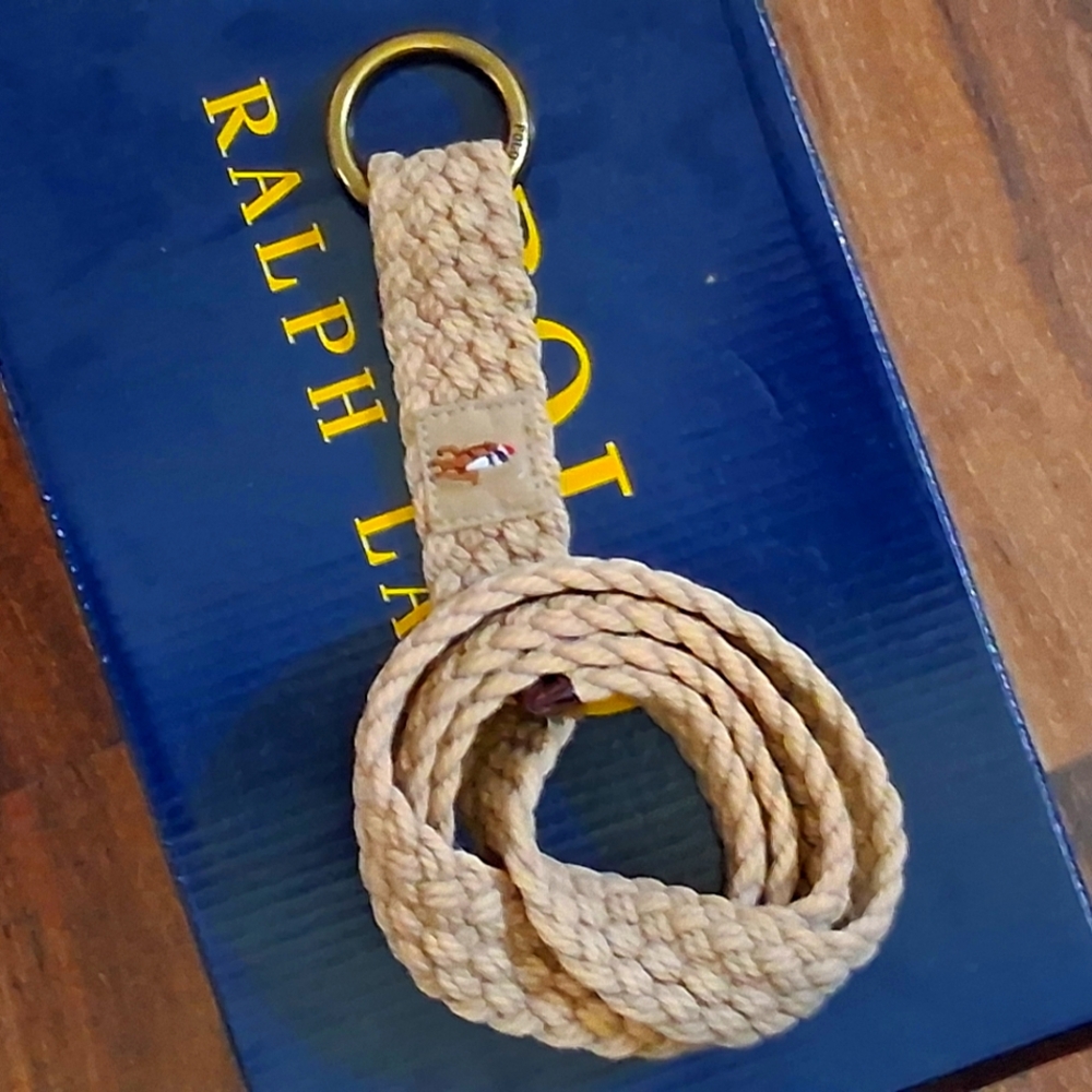 RALPH LAUREN COTTON BRAIDED O RING  BELT L/XL. NWOT